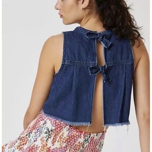 Anthropologie denim cropped tank
